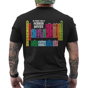 The Periodic Table Of Horror Movies Chemistry Science Men's Crewneck Short Sleeve Back Print T-shirt - Monsterry CA