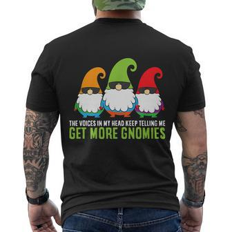 The Voices In My Head Keep Telling Me Get More Gnomes Tshirt Men's Crewneck Short Sleeve Back Print T-shirt - Monsterry
