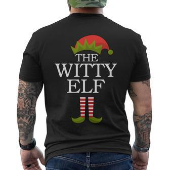 The Witty Elf Matching Christmas Tshirt Men's Crewneck Short Sleeve Back Print T-shirt - Monsterry