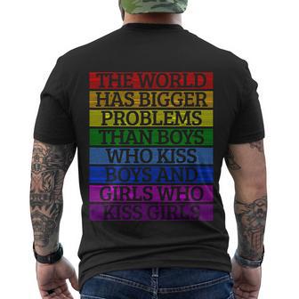 The World Has Bigger Problems Gay Pride Men's Crewneck Short Sleeve Back Print T-shirt - Monsterry DE