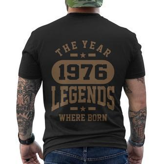 The Year 1976 Legends Where Born Birthday Tshirt Men's Crewneck Short Sleeve Back Print T-shirt - Monsterry CA