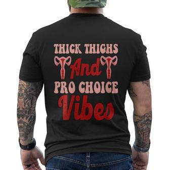 Thick Thighs And Pro Choice Vibes Roe My Body Men's Crewneck Short Sleeve Back Print T-shirt - Monsterry