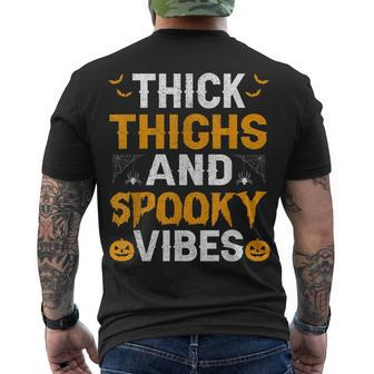 Thick Thighs And Spooky Vibes Halloween Costume Women V4 Men's T-shirt Back Print - Seseable