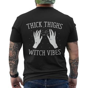 Thick Thighs Witch Vibes Halloween Quote V2 Men's Crewneck Short Sleeve Back Print T-shirt - Monsterry