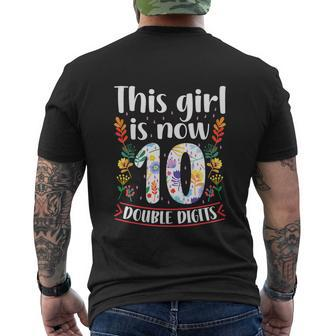 This Girl Is Now Double Digits 10 Year Old Funny 10Th Birthday Men's Crewneck Short Sleeve Back Print T-shirt - Monsterry