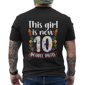 This Girl Is Now Double Digits Funny 10 Year Old 10Th Birthday Men's Crewneck Short Sleeve Back Print T-shirt - Monsterry