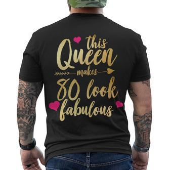 This Queen Makes 80 Look Fabulous Men's Crewneck Short Sleeve Back Print T-shirt - Monsterry DE