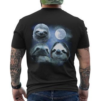 Three Sloths In Space Tshirt Men's Crewneck Short Sleeve Back Print T-shirt - Monsterry CA