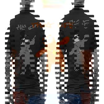 Thug Life Gangsta Sloth Men's Crewneck Short Sleeve Back Print T-shirt - Monsterry