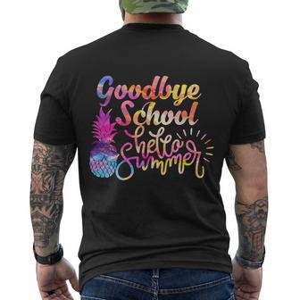 Tie Dye Goodbye School Hello Summer Last Day Of School Men's T-shirt Back Print - Thegiftio UK