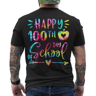 Tie Dye Happy 100Th Day Of School Teacher Student 100 Days V2 Men's T-shirt Back Print - Seseable