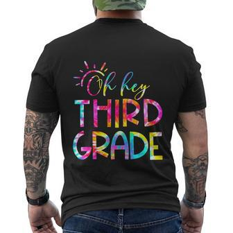 Tie Dye Hello 3Rd Third Grade Teacher Men's Crewneck Short Sleeve Back Print T-shirt - Monsterry