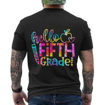 Tie Dye Hello 5Th Grade Teacher Student 1St Day Of School Men's Crewneck Short Sleeve Back Print T-shirt - Monsterry