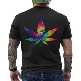 Tie Dye Pot Leaf Men's Crewneck Short Sleeve Back Print T-shirt - Monsterry UK