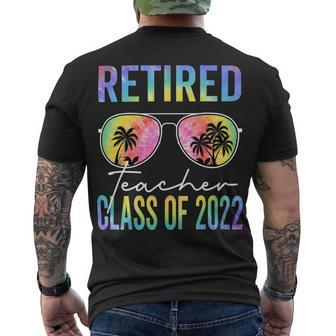 Tie Dye Retired Teacher Class Of 2022 Glasses Summer Teacher Men's T-shirt Back Print - Seseable