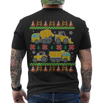 Tractors And Bulldozers Ugly Christmas Sweater Tshirt Men's Crewneck Short Sleeve Back Print T-shirt - Monsterry UK