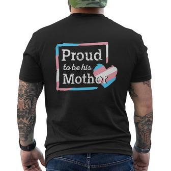 Transgender Mom Proud To Be Transgender Pride Mom Outfit Men's Crewneck Short Sleeve Back Print T-shirt - Monsterry
