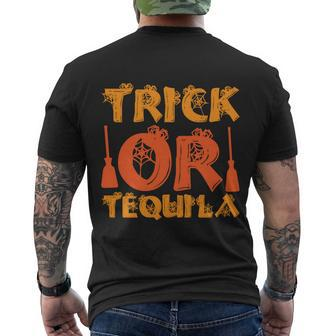 Trick Or Tequila Halloween Quote Men's Crewneck Short Sleeve Back Print T-shirt - Monsterry AU