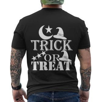 Trick Or Treat Funny Halloween Quote Men's Crewneck Short Sleeve Back Print T-shirt - Monsterry
