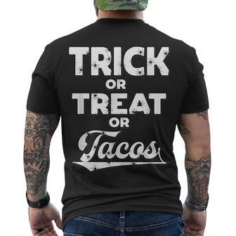 Trick Or Treat Or Tacos Halloween Costume Party Men's T-shirt Back Print - Seseable