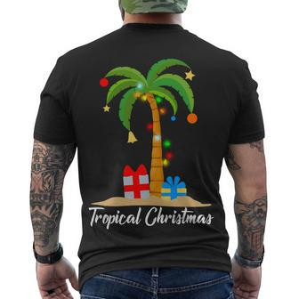 Tropical Christmas Men's Crewneck Short Sleeve Back Print T-shirt - Monsterry