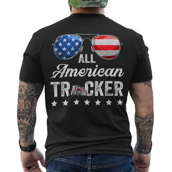 Trucker Trucker 4Th Of July All American Trucker Sunglasses Usa Flag Men's T-shirt Back Print - Seseable