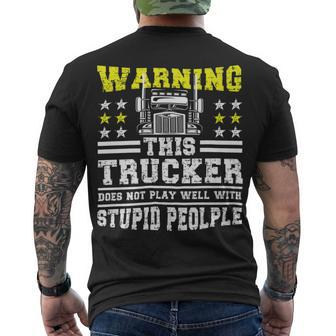 Trucker Trucker Accessories For Truck Driver Diesel Lover Trucker_ V9 Men's T-shirt Back Print - Seseable