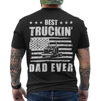 Trucker Trucker Best Truckin Dad Ever Driver V2 Men's T-shirt Back Print - Seseable