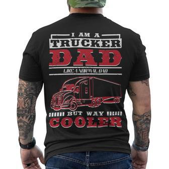 Trucker Trucker Daddy Or Trucker Husband Truck Driver Dad Men's T-shirt Back Print - Seseable