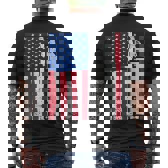 Trucker Trucker Driver American Flag Semi Truck Men's T-shirt Back Print - Seseable