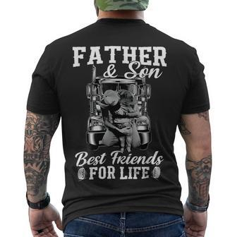 Trucker Trucker Fathers Day Father And Son Best Friends For Life Men's T-shirt Back Print - Seseable