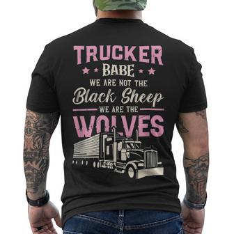 Trucker Trucker We Are Not The Black Sheep We Are The Wolv Trucker Men's T-shirt Back Print - Seseable