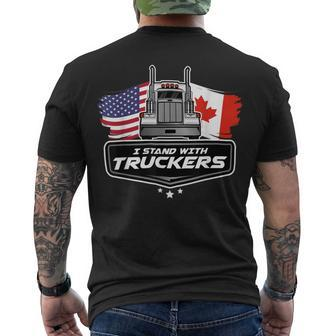 Trucker Trucker Support I Stand With Truckers Freedom Convoy _ V2 Men's T-shirt Back Print - Seseable