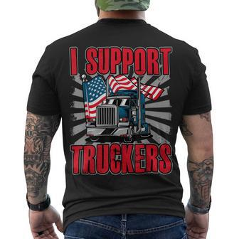 Trucker Trucker Support I Support Truckers Freedom Convoy Men's T-shirt Back Print - Seseable