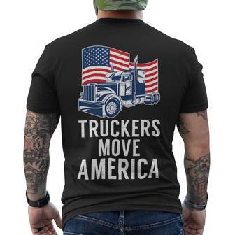 Trucker Truckers Move America American Trucker Truck Driver Men's T-shirt Back Print - Seseable