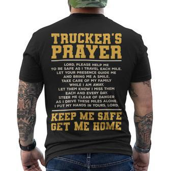 Trucker Truckers Prayer Truck Driving For A Trucker Men's T-shirt Back Print - Seseable