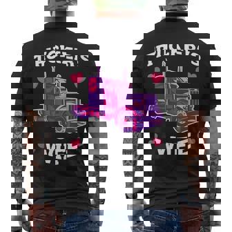 Trucker Truckers Wife Pink Truck Truck Driver Trucker Men's T-shirt Back Print - Seseable