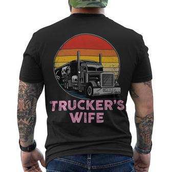 Trucker Truckers Wife Retro Truck Driver Men's T-shirt Back Print - Seseable