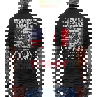 Trucker Truckers Will Not Be Forced To Comply To Tyranny Freedom Men's T-shirt Back Print - Seseable