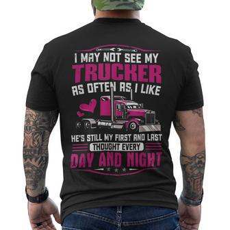 Trucker Trucker Wife Trucker Girlfriend Trucking V2 Men's T-shirt Back Print - Seseable