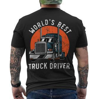 Trucker Worlds Best Truck Driver Trailer Truck Trucker Vehicle Men's T-shirt Back Print - Seseable