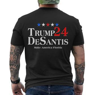 Trump Desantis 2024 Make America Florida Election Logo Men's Crewneck Short Sleeve Back Print T-shirt - Monsterry DE