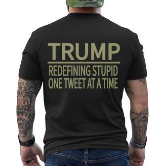 Trump Redefining Stupid Men's Crewneck Short Sleeve Back Print T-shirt - Monsterry