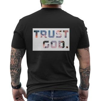 Trust God Period Palm Trees Inspiring Christian Gear Men's T-shirt Back Print - Thegiftio UK