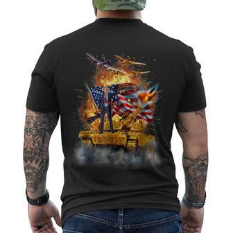 Tshirt United States President Donald Trump Epic Battle Men's Crewneck Short Sleeve Back Print T-shirt - Monsterry