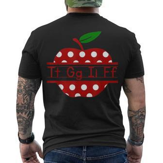Tt Gg Ii Ff Apple Polka Dot Cute Teacher Men's T-shirt Back Print - Thegiftio UK
