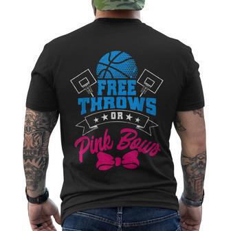 Tu Free Throws Or Pink Bows Gender Reveal Costume Family Men's Crewneck Short Sleeve Back Print T-shirt - Monsterry AU