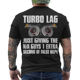 Turbo Lag Men's Crewneck Short Sleeve Back Print T-shirt - Seseable