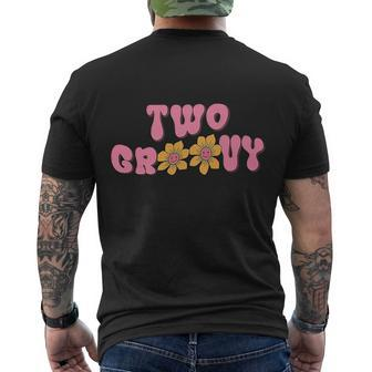 Two Groovy Smiley 2Nd Birthday Boy Girl Flowers Men's T-shirt Back Print - Thegiftio UK