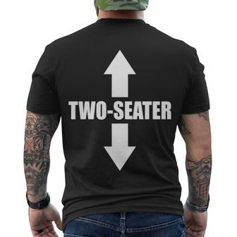 Two Seater Arrow Funny Men's Crewneck Short Sleeve Back Print T-shirt - Monsterry